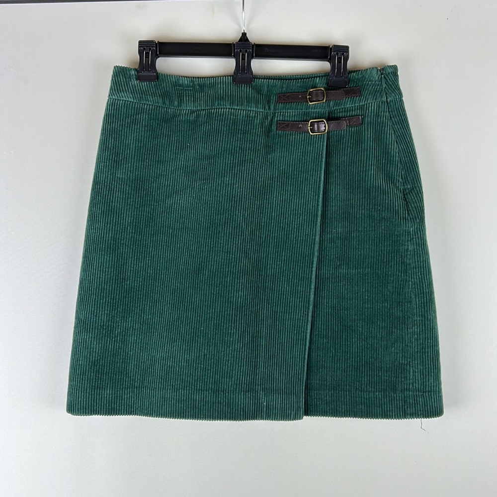 Boden Corduroy Skirt Jumbo Cord Kilt Wrap Dark Hunter Green 8R